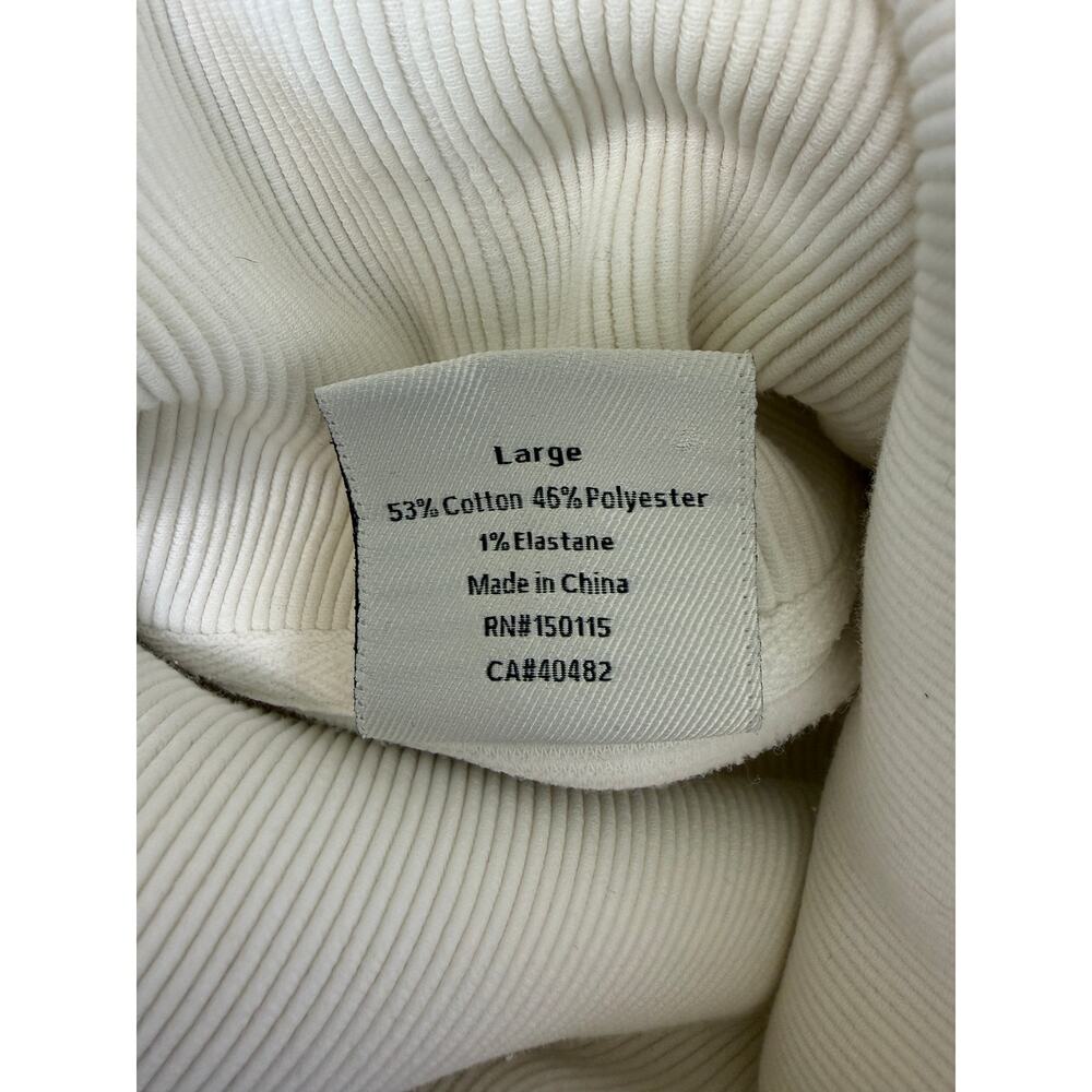 Varley Milton Sweatshirt Cream Ribbed Cowl Neck Side Zip Oversized Large - Picture 7 of 10